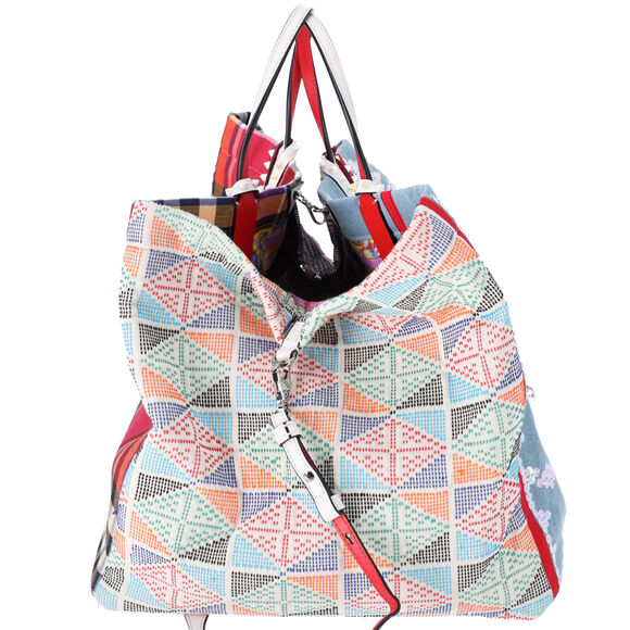 Christian Louboutin Manilacaba Caba Large Tote Motif Embroidered Multicolor - Picture 7 of 10